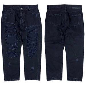 Ben Taverniti Unravel Project Distressed Ripped Baggy Jeans Black Unisex Size 29